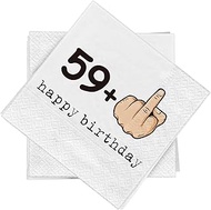 Funny 20 Napkins for 60th Birthday 33 x 33 cm - 60th Party Napkins Decoration - 59 + 1-20 Napkins 3-