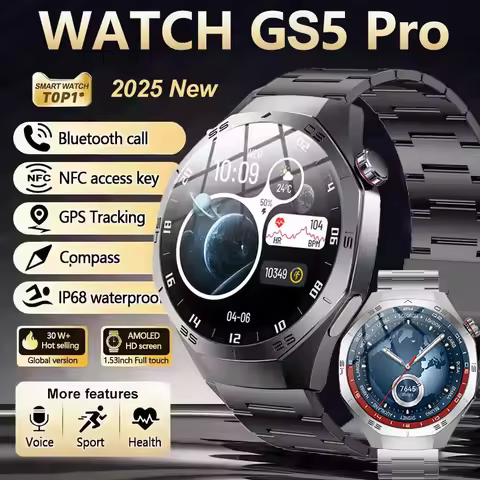Original GS5 Pro GPS Sports IP68 Waterproof Smart Watch Men 1.52" AMOLED HD Screen Heart Rate Blueto
