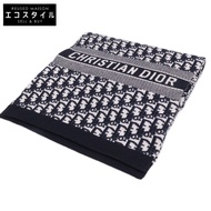 Christian Dior Domestic Authentic 15DOB201I099 羊絨混紡斜紋圖案圍巾 - [二手]