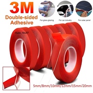 MERAH 3m Double Tip "RED" Clear Duct Tape Super Adhesive Sticky 2 Sides Most Dable Tip Clear Medium 