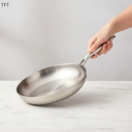 FTT Frying Pan 410 Stainless Steel Frying Pan Uncoated Fry Pan For Daily Cooking
