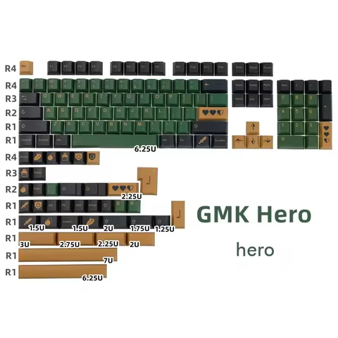 GMK HERO Keycaps 140 Keys PBT Material Cherry Profile DYE-SUB Personalized GMK Keycaps For MX Switch