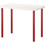 Ikea宜家家具桌子Ikea白色工作桌桌子紅腳可拆卸組裝