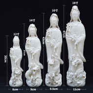 Terbatas St/💛three-dragon Alocasia Macrorrhiza Bodhisattva Ceramic Buddha Statue Blanc De Chine Guanyin Crafts Decorative Ornamen