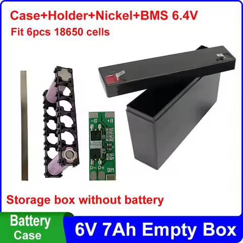 6V 7Ah Storage Box 6V7Ah Battery Case 2S 8A BMS 18650 Holder Nickel Strip for DIY Battery Pack Emerg