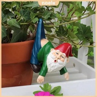 Fun Gnome Flowerpot Pendants Resin White Beard Dwarf Sculpture Mini Gnome Hanging Decor Outdoor Gard