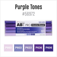 [FISH] Purple Tone Alcohol-Based MARKER Set - ABT PRO Alcohol-Based ART MARKER - PURPLE TONES - 5 PC