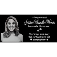 Human Tombstone Plaque Customized Carved Memorial Stone Grave Marker Black Granite Cemetery Decorati
