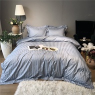 Bedding Set 6-Foot Duvet 6 Pieces Striped Pattern (Corner Tie + Bed Up To 10 Inches)