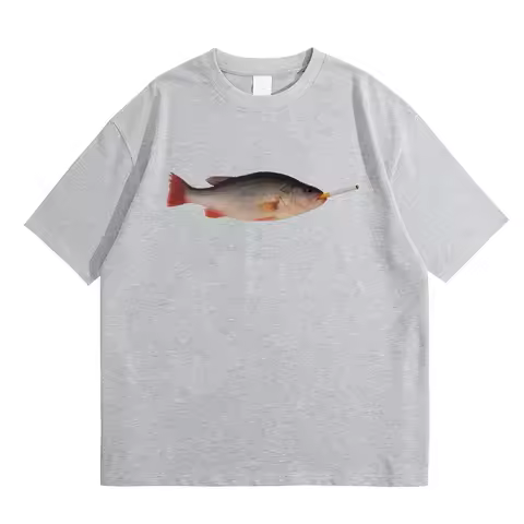 Fish Smoking Funny Vertebrata Lovers Meme T-shirts Men Women Casual Cotton Vintage Short Sleeve T-sh