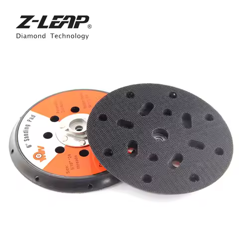 Z-LEAP 1PC 6" Random Orbit Sanding Pad Backer Plate 5/6"*24 Thread Backing Pad For Air Sander Angle 