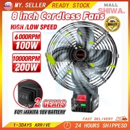 Tanzu 8 in Lithium Battery Fan with 2 Level Adjustable Portable High-power Fan industrial Cordless F