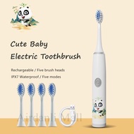 [5 brush head + 5 mode] Kids Toothbrush Rechargeable Kids Electric Toothbrush Kids Automatic Toothbr