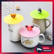 Gratis Ongkir - Penutup Cangkir Silikon Tahan Panas Anti Bocor / Tutupan Cangkir Karakter Lucu Mug
