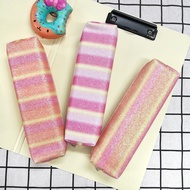 PINK RAINBOW GLITTER SAND PENCIL CASES POUCH