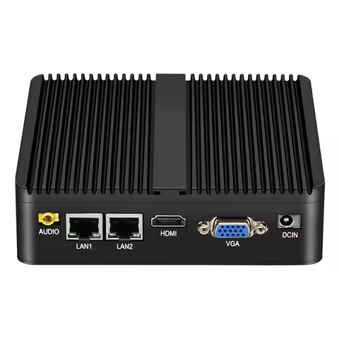 Helorpc Industrial Mini PC with Inter i3 i5 Celeron Processor Support WIN10 Linux RS232 WiFi with 4x