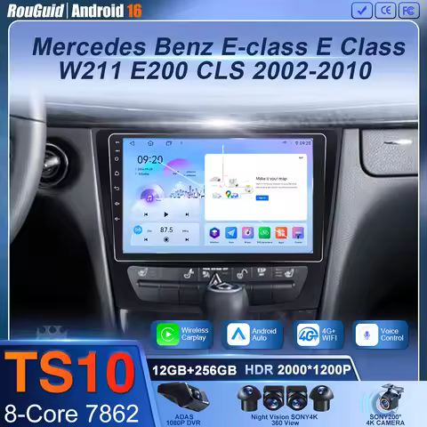 Android 16 Car Radio For Mercedes Benz E-class E Class W211 E200 CLS 2002-2010 Carplay Multimedia Pl