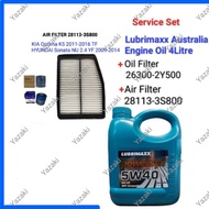 Kia Optima K5 Hyundai Sonata NU 2.4 (Lubrimaxx 5W40 Fully Engine Oil 4L +Oil Filter 26300-2Y500 +Air