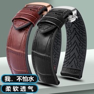 2023 New☆☆ Suitable for Rolex Water Ghost IWC Amy Leather Strap Waterproof Rubber Silicone Watch Strap Male 20 2 2mm