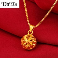 916 Gold Necklace Hydrangea Round Pendant Thai Gold Necklace Jewelry