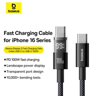 Baseus 100W USB-C to Type-C Digital Display Fast Charging Nylon Data Cable with Transparent Port Dei