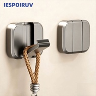 IESPOIRUV No Drill Wall Hook, Foldable Self-adhesive Hanging Rack, Premium Hidden Strong Load Bearin