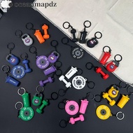 OCEANMAPDZ Mini Barbell Keychain, PVC Detachable Dumbbell Keychain, Novelty Fitness Equipment Barbel