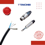 TACHII ema-2c-1 flexible 23awg mic cable 6mm with neutrik mono plug to neutrik xlr female