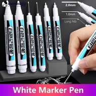QUENNA 0.7/1/2mm White Permanent Paint Pen Acrylic Marker Waterproof Oily Pens Deep Hole Marker J2P8