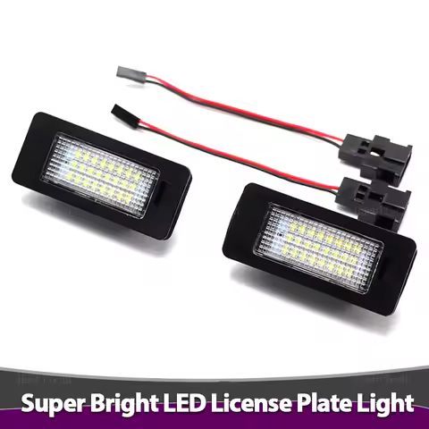 2Pcs LED Car Number License Plate Light 12V SMD Number Lamp For Audi A1 A4 B8 4D 5D A5 S5 2D 5D A6 S