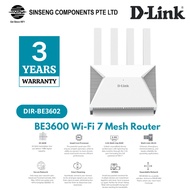 D-Link DIR-BE3602 BE3600 Wi-Fi 7 Mesh Router | Dual Band | 2.5G Multi Gigabit | AI Parental Control 