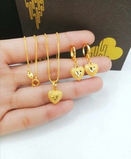 (0142) Set of 2 necklaces and earrings clip 10k gold