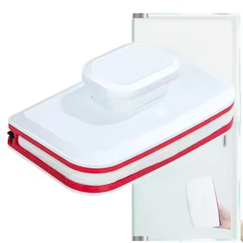 Magnetic Window Washer Rectangular Double-Sided Glasses Cleaner Magnetic Glass Cleaner With Wide Han