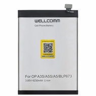 WELLCOMM BATTRAI/BATTERY FOR OPPO A3S\A5S\A5\BLP673 Double IC ORIGINAL