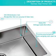 NS KITCHEN SINK STAINLESS VALPRA VHE 12050 + RAK /BAK CUCI PIRING