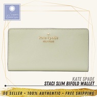 [SG SELLER] Kate Spade KS Womens Staci Large Slim Bifold Sage Bundle Leather Wallet