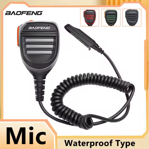 Baofeng Waterproof Type Microphone UV 9R Walkie Talkie PTT Speaker Mic For UV9R Pro UV 68 Pro Max V2
