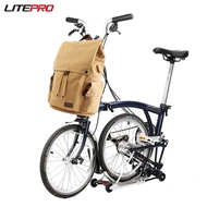 Litepro Portable Retro Canvas Backpack Large Capacity For Brompton Bicycle Computers Outdoor Hiking 