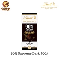 Lindt EXCELLENCE 90% Cocoa Chocolate Bar 100g (Swiss Made)