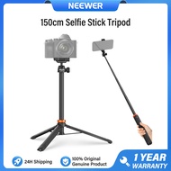 ขาตั้งแบบสามขาเซลฟี่ NEEWER 150ซม. พร้อมคลิปโทรศัพท์แบบ2 In 1 & หัวบอล ° 360 TS04
