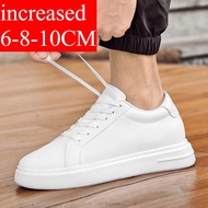 New  Men's Sneakers Elevator Shoes Heightening Height Increase Insole 6-10CM High Heels Shoes Leathe