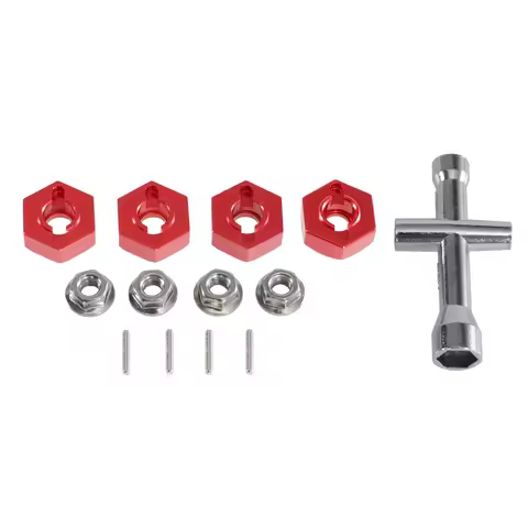 For WLtoys 1/12 12428 12423 12429 RC Car Metal 12mm Hexagonal Connector with Nut and Hexagonal Sleev