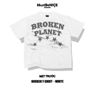 Broken Planet White DEDARK T-shirt men/women 300gsm