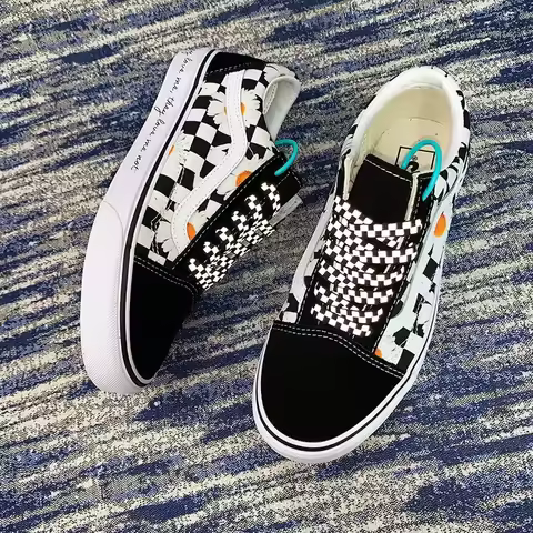 Classic Flat Checkerboard Shoelaces for Sneakers AF1 Wave Shoelace Sports Casual Canvas Basketball T