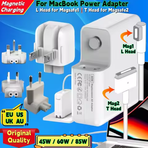 Magnetic Charging 45W 60W 85W for MacBook Magsafe1/2 L/T Head for Mac Air/Pro A1278 MA463 A1465 MC97