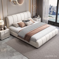Soft Reliable Rice Leather Bed Owner Bed Soft Bed High-End Italian Rice 1.5 Light Luxury Modern Simp