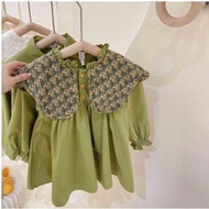 全城熱賣 - 童裝春款秋款洋氣長裙時髦公主裙連衣裙中小童(3246-綠色 尺碼：80-140碼)(下單後聯絡客服確認發貨尺碼)