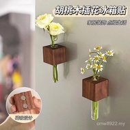 Small Vessel Stickers Solid Wood Magnetic Magnetic Walnut Flower Arrangement Decoration Test Tube Re