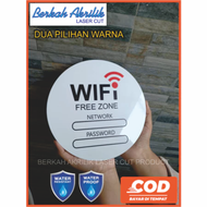 Free Wifi Akrilik Sign Tulisan free wifi free perekat tinggal pasang
