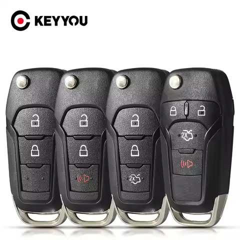 KEYYOU Flip Remote Key Shell 2/3/4 Buttons Case For FORD 2015-2019 F-150 Fusion F-250 F-350 Focus MK